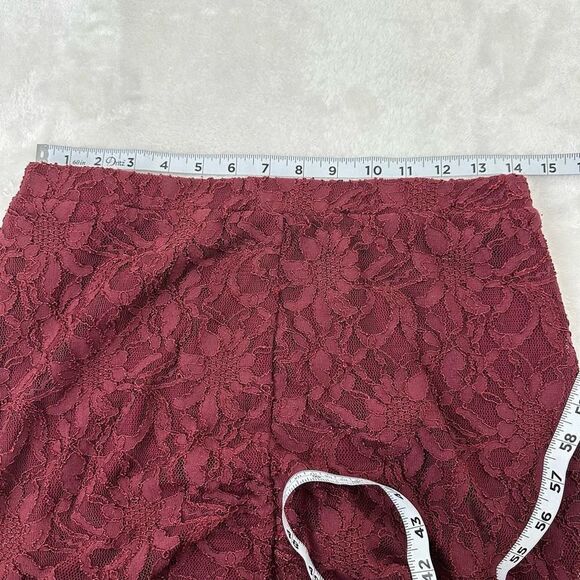 Search For Sanity Womens M All Over Lace Midi Skirt Burgundy Red Straight Pencil - Picture 7 of 8